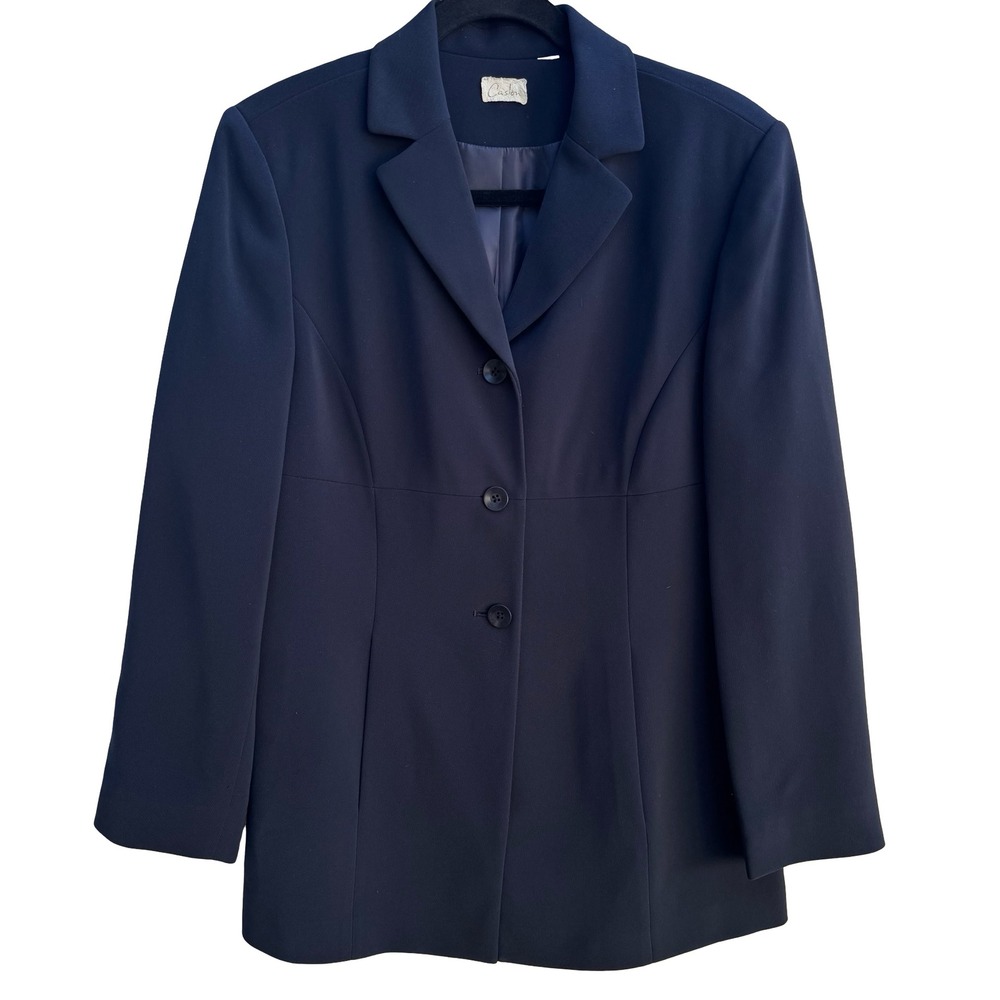 Caslon Vintage 90s Minimalist Dark Academia Corporate Longline Blazer Jacket